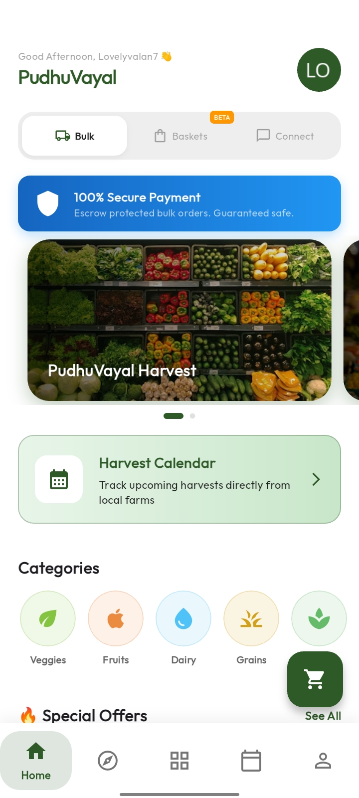 Pudhuvayal App Interface